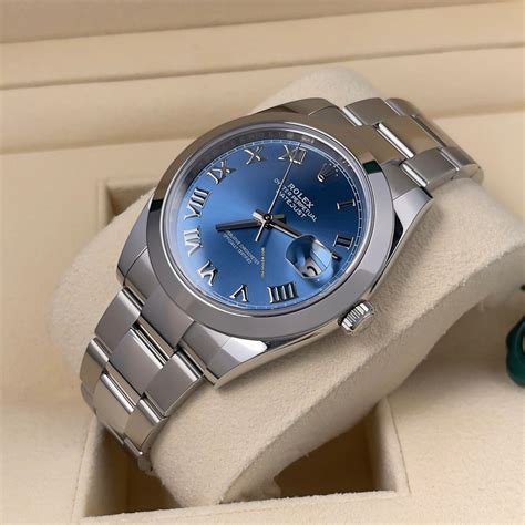 rolex azzurro blue|rolex datejust 41mm blue 126300.